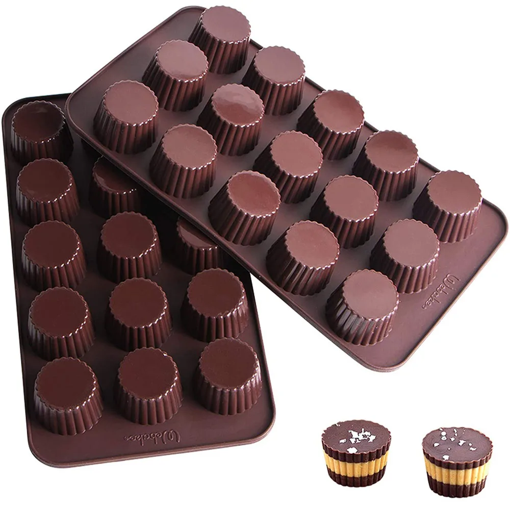 1PC Silicone Mold Candy Chocolate Mould Baking Pan Jello Peanut Butter Cup Pastry Cake Decorating Tool Kitchen Accessories