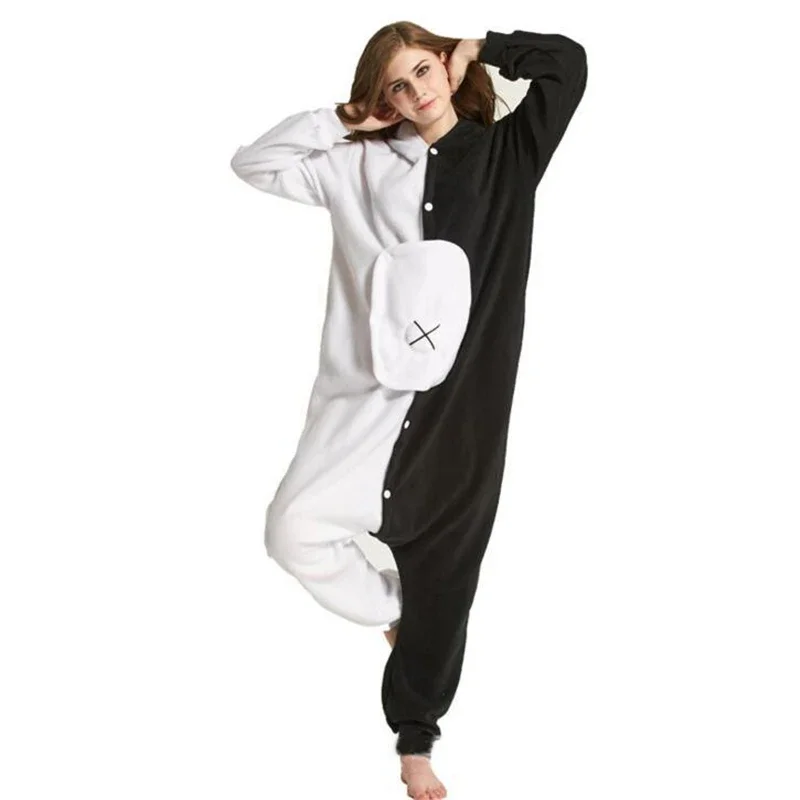 Danganronpa Principal Monokuma Cosplay Costume Anime Cosplay Jumpsuit Pajamas Couple Matching Cloth Halloween Costumes