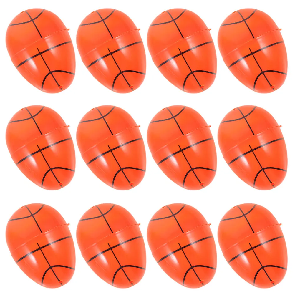 

12 Pcs Basketball Easter Eggs Decorations Plastic Fillable Reusable Candy Boxes Party Supplies Kids Easter Ornament