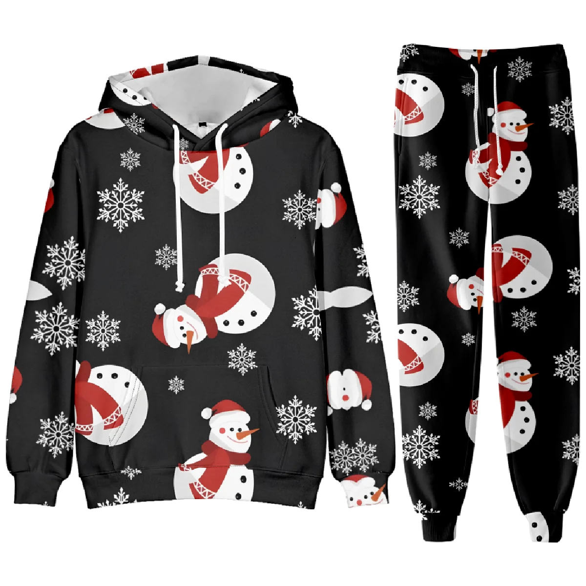 

Рождественский мужской костюм с капюшоном с 3D принтом Рождественский Санта-Клаус Мужчина Женщина Толстовки Брюки Комплекты из 2 предметов Повседневный комплект большого размера с длинными рукавами