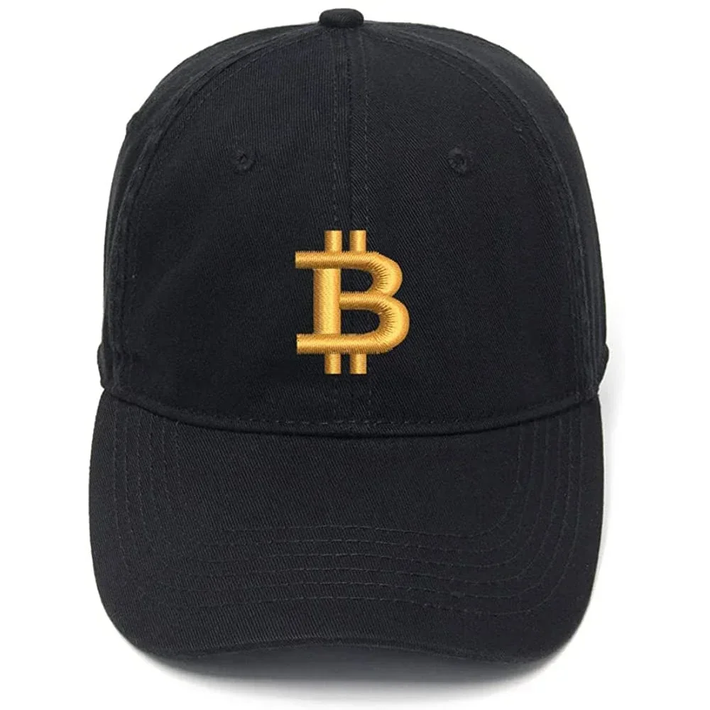 Lyprerazy Men's Baseball Cap Bitcoin BTC Embroidery Cotton Hat Embroidered Baseball Caps Adjustable