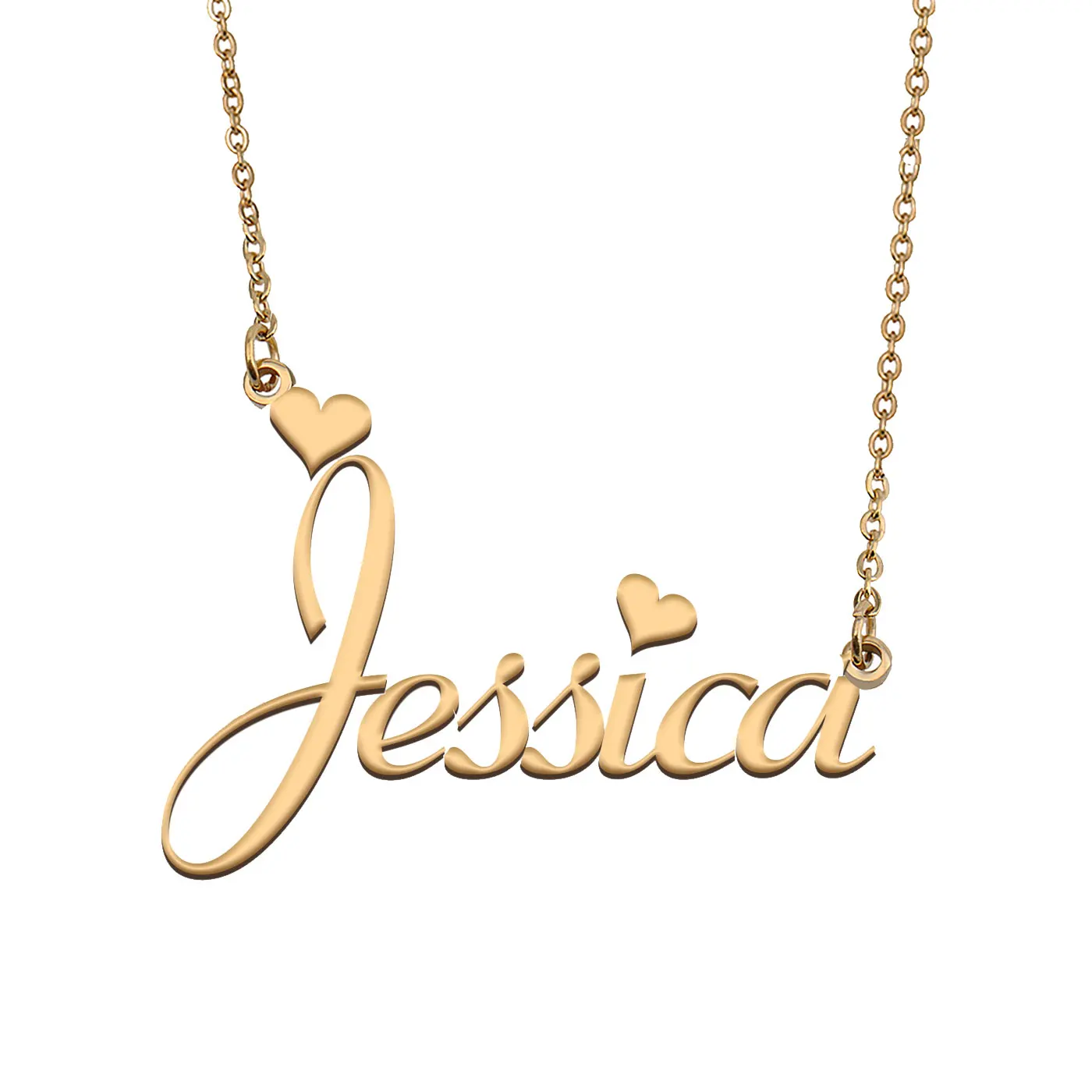 

Jessica Name Necklace Gold-Plated Stainless Steel Customizable Pendant for Women Birthday Christmas Mother's Gift