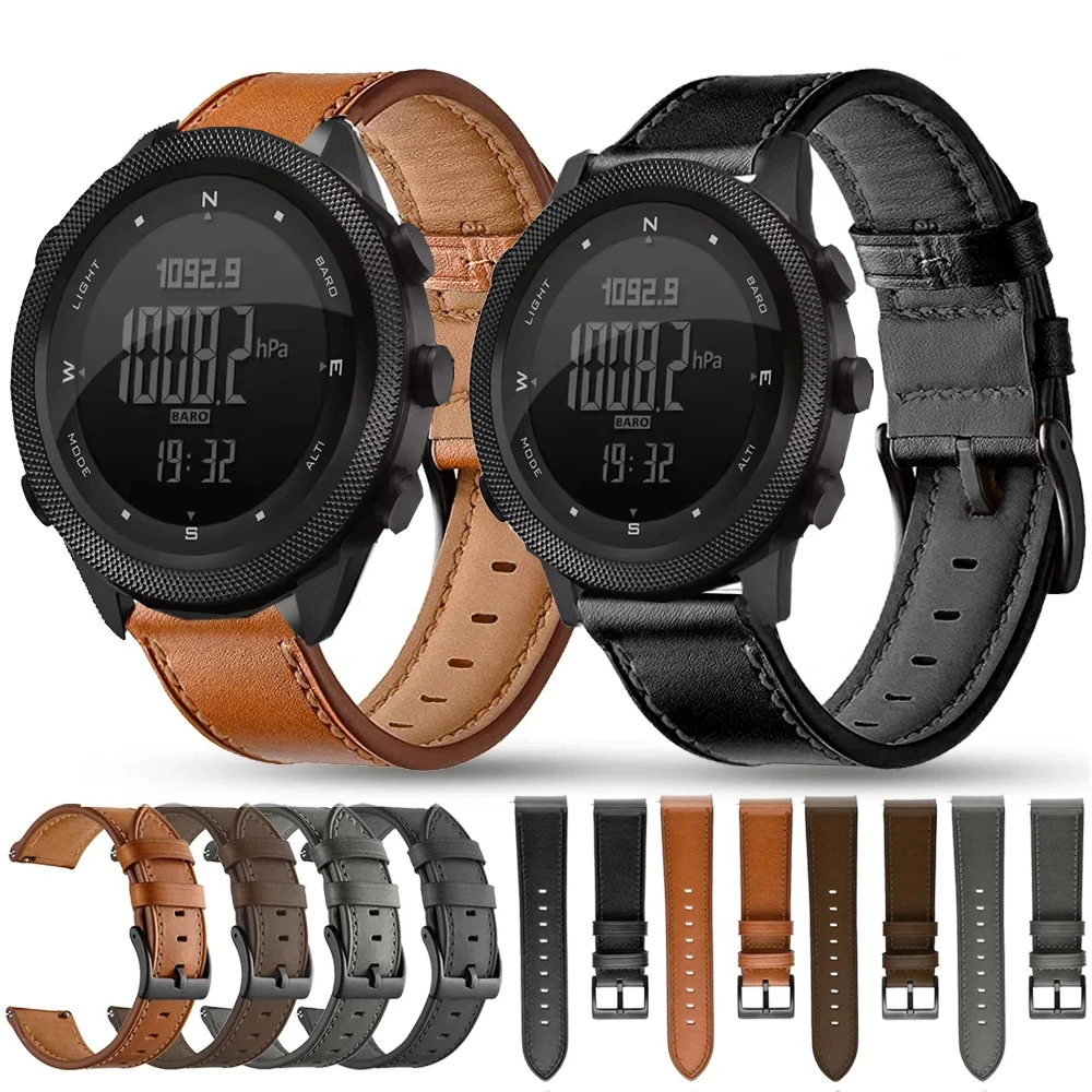 حزام ساعة من الجلد لـ NORTH EDGE APACHE-46 ساعة ذكية حزام معصم سريع الإصدار لملحقات APACHE 46 #1