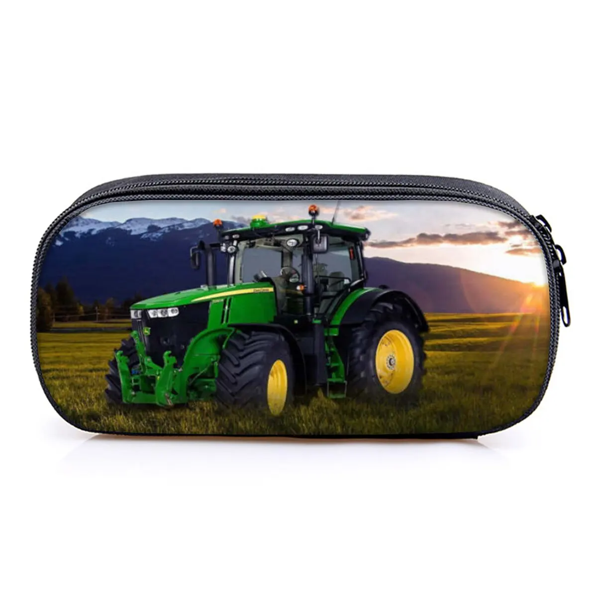 Bestseller 2D Cartoon Traktor-Muster Mehrschichtiges Federmäppchen Hochwertiges Leder-Stiftetui Bestes Geschenk für Jungen/Mädchen Schulbedarf