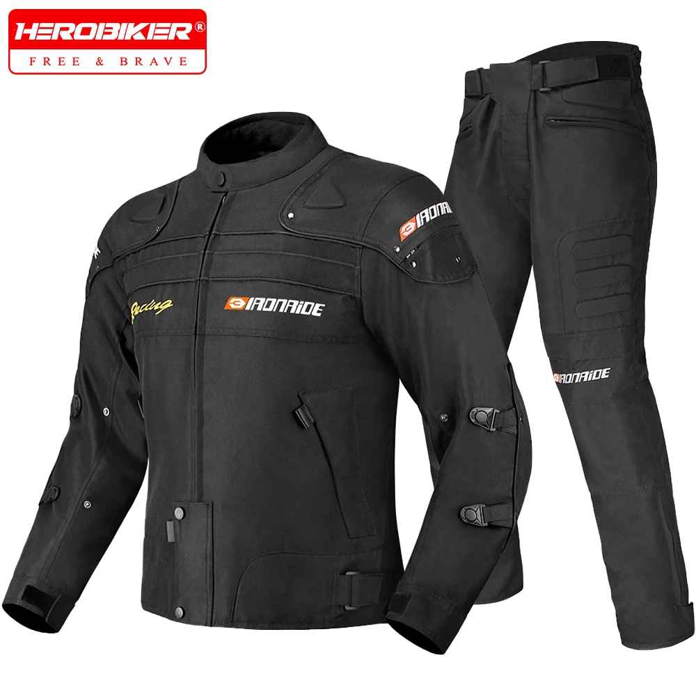 

Motorcycle Jacket Waterproof Protection Warm Windproof Men Motocross Riding Clothing Motorbike Riding Pant With Protective
