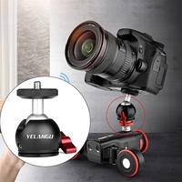 YELANGU 360 Degree Panoramic Metal Tripod Ball Head Adapter For Dolly Car Professional Mini Ball Head Camera Tripod Accessory