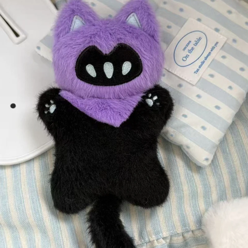 

Valorant Omen Cat Squeeze Toy Plush Keychain Cute Soft Squishy Stress Relief Toy Purple Black Cat Bag Charm for Fans Kids Gift