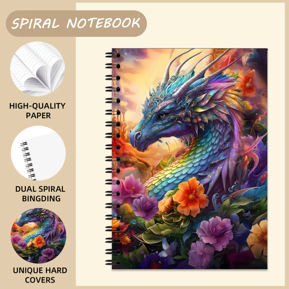 New Popular Cross-border 100 Pages A5 Rainbow Dragon Spiral Notebook, Sketchbook, Diary & Writing Book