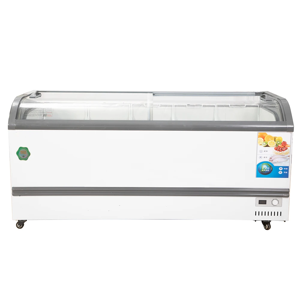 

420L Glass Top Open Sliding Door Chest Freezer Horizontal Showcase Refrigerator Ice Cream Display Freezer