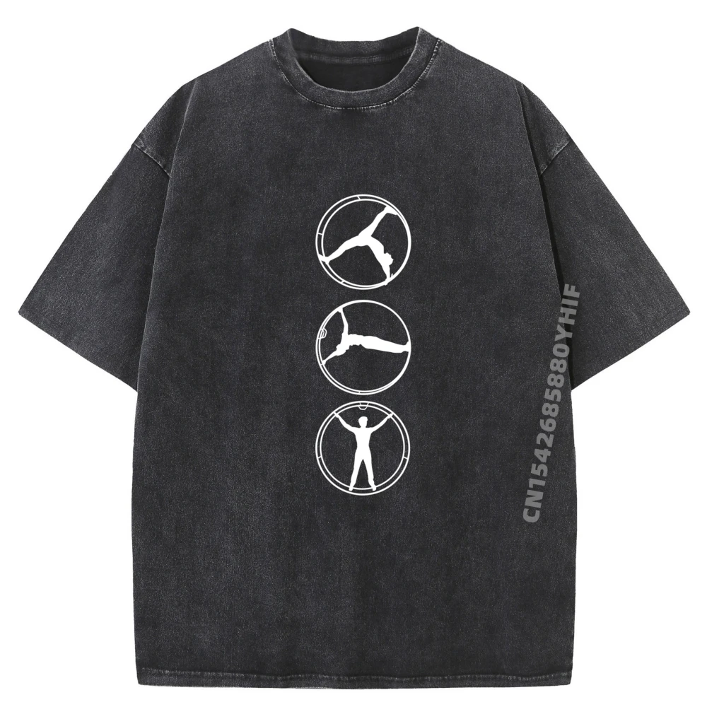 

Newest Printed Tees Gymnastic Wheel Mens Clothing Funny T Shirt Men Comfortable High Quality Men's Washed T-Shirt