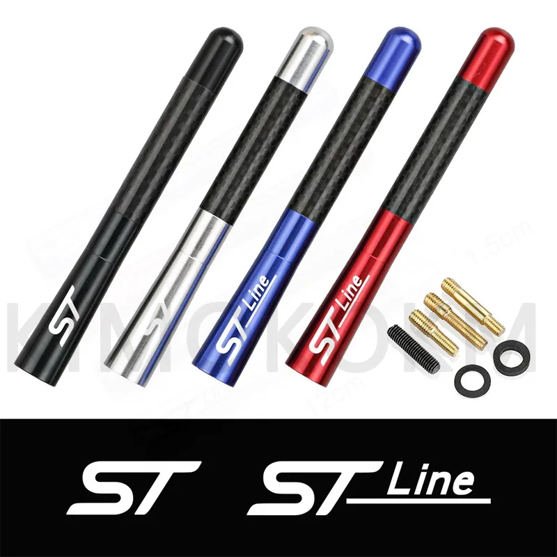 For Ford ST LINE stline Focus 2 3 MK2 MK3 MK1 Fusion Everest For ST LINE Metal Universal 12cm Carbon Fiber Car Radio Antenna