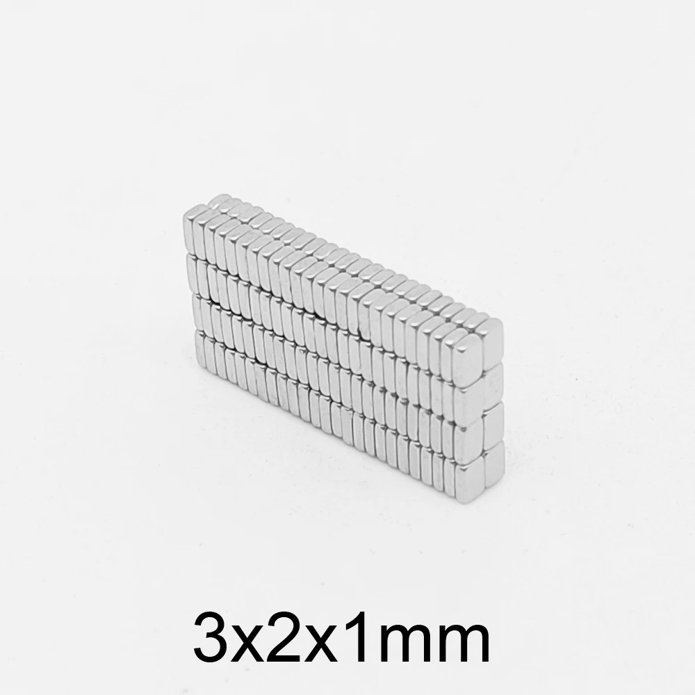 50/100/200/500/1000/2000PCS 3x2x1 Mini Small Block Magnets N35 3*2*1 Thin Neodymium Magnet 5*2*1 Strong Powerful Magnets 3x2x1mm