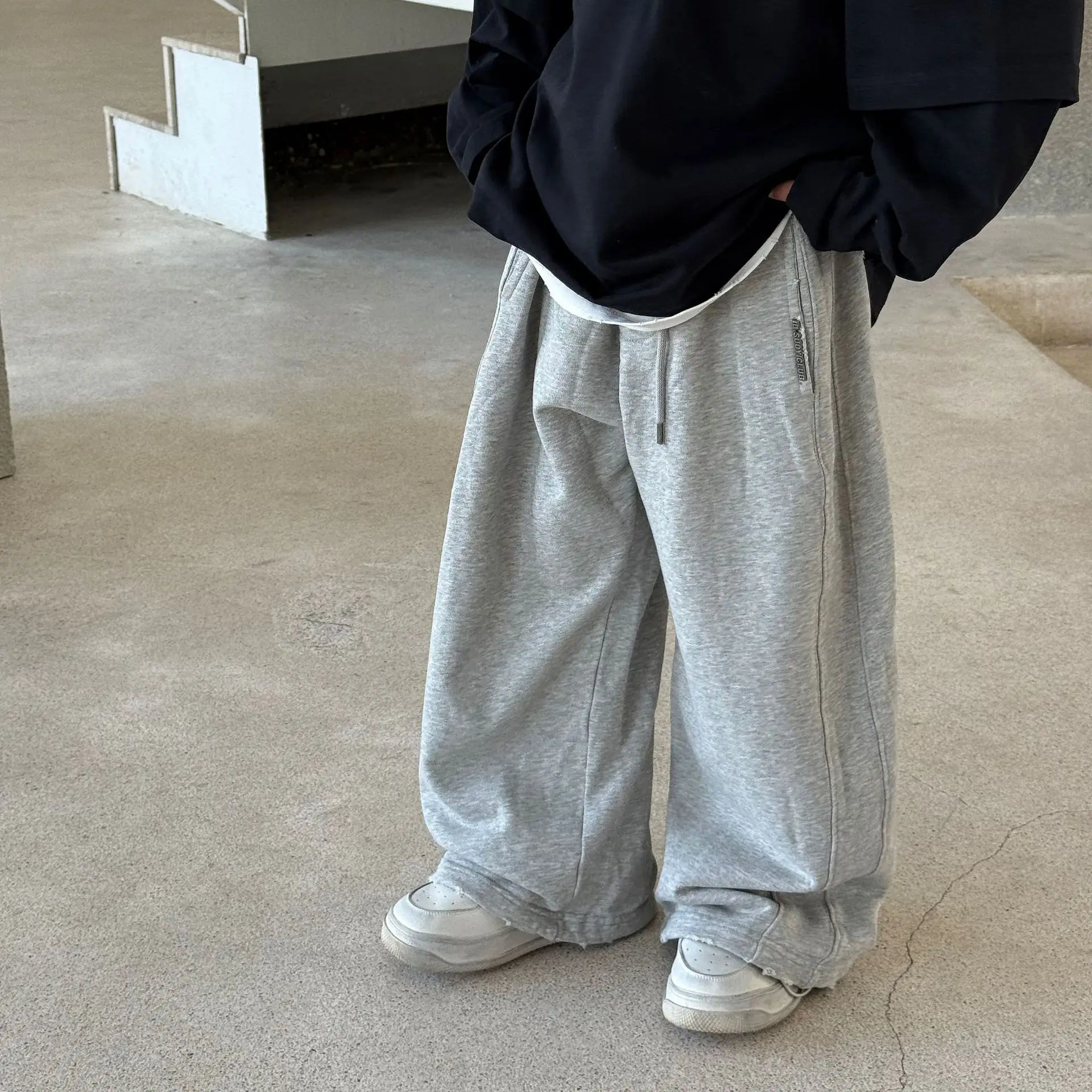 

Children Clothing Boys Fashion Solid Color Simple Loose Sweatpants 2025 Autumn New Style Boys Korean Style Casual Wide Leg Pants