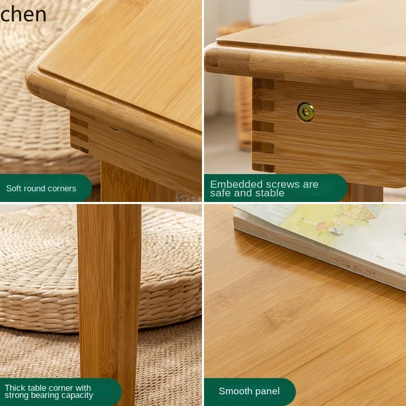 YFY Dining  Home Study Small Square  Dining  Solid Wood Tatami Folding