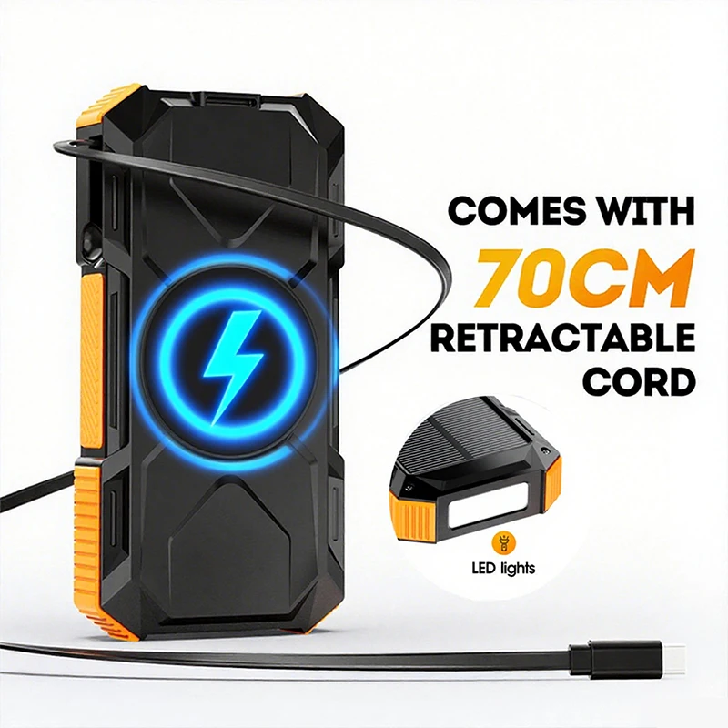 

20000mAh Magnetic Wireless Solar Power Bank PD 20W Fast Charging Portable External Battery for Magsafe For iPhone 16 15 14 13 12