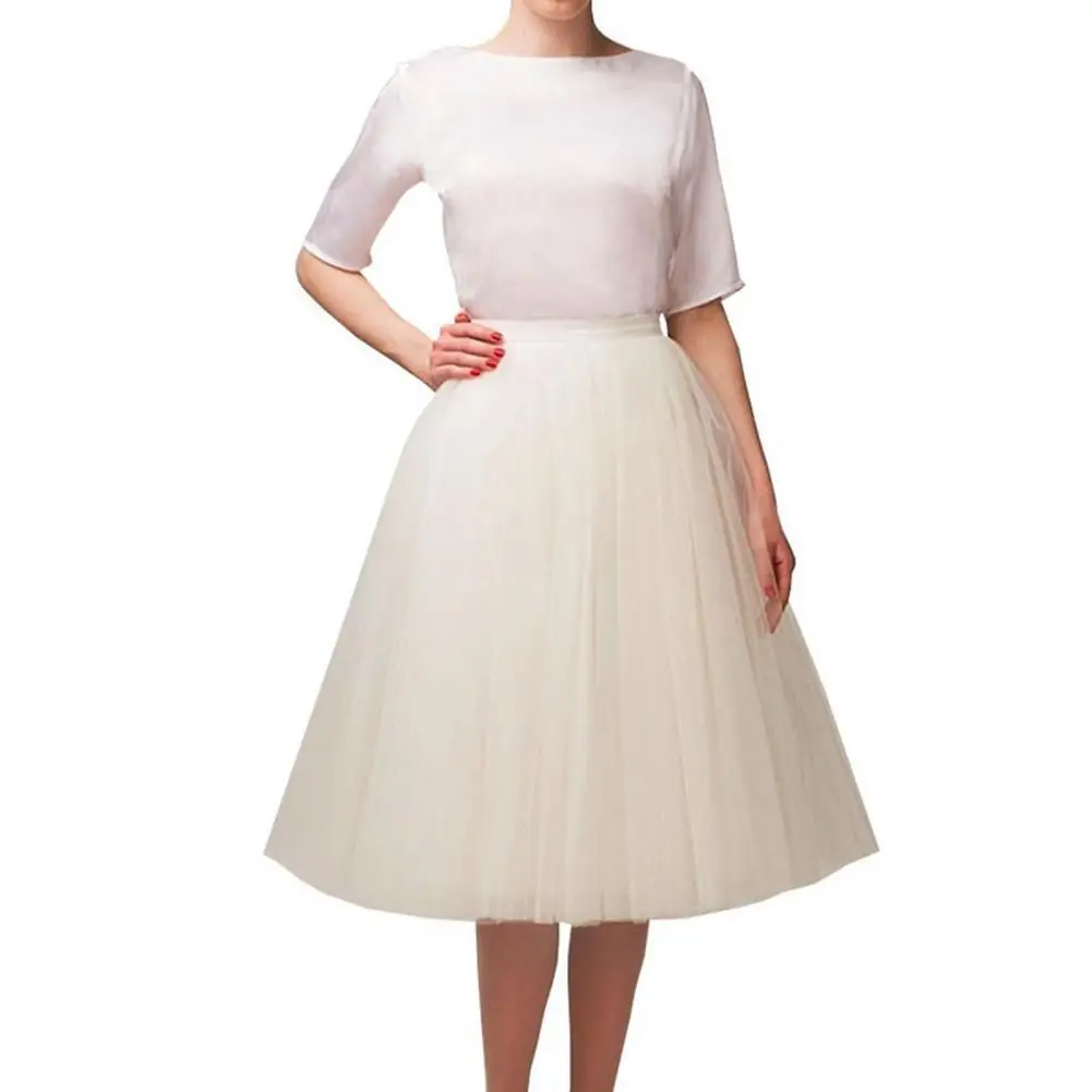 

Women's Tulle Skirt Vintage 50s Crinoline Petticoat Skirt 5-Layer Mesh Underskirt Rockabilly Dance Costume Carnival Dress Outfit