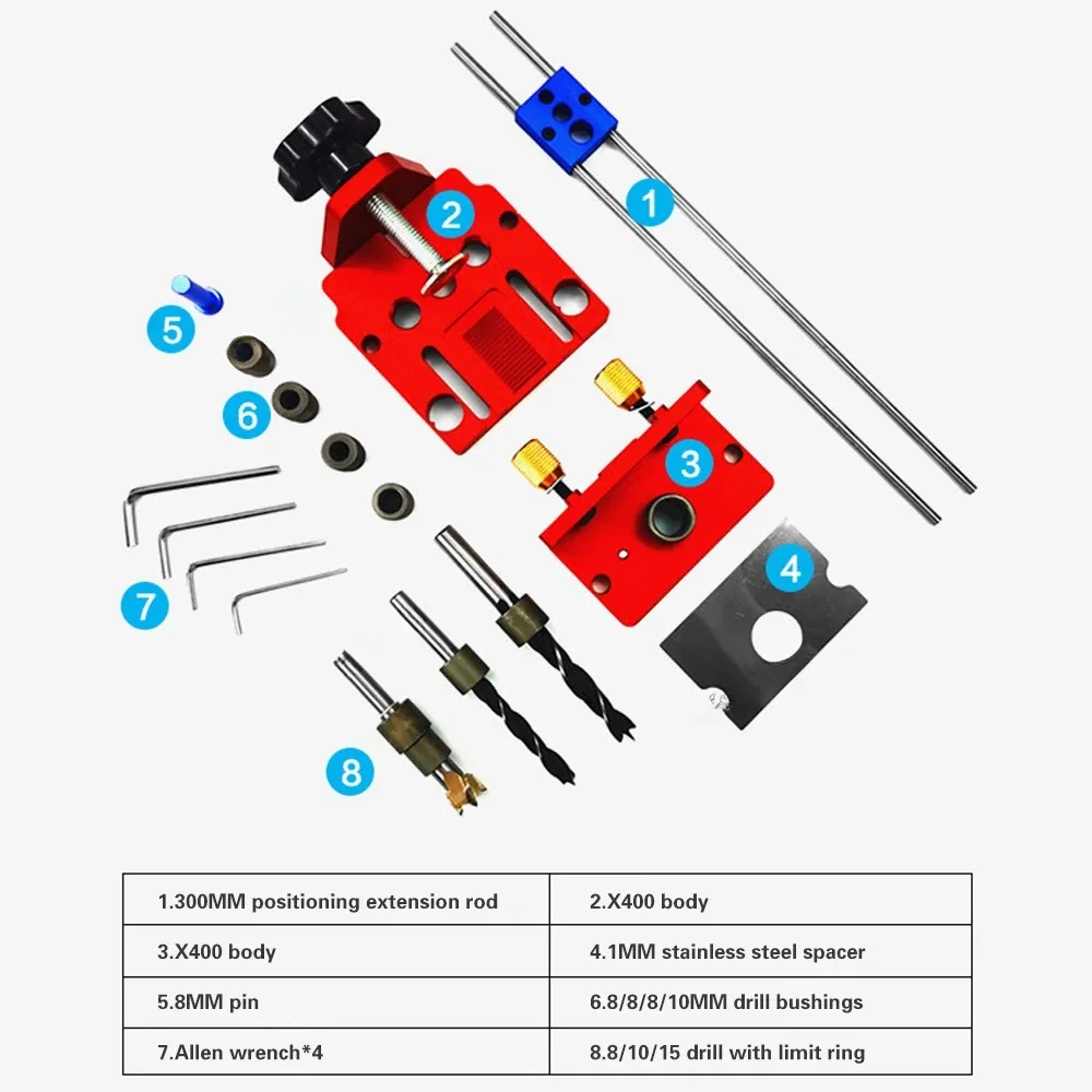 3 In 1 Hole Drill Guide Punch Locator Drill Template Doweling Jig Positioner Jig for Furniture Fast Connecting Woodworking Tools