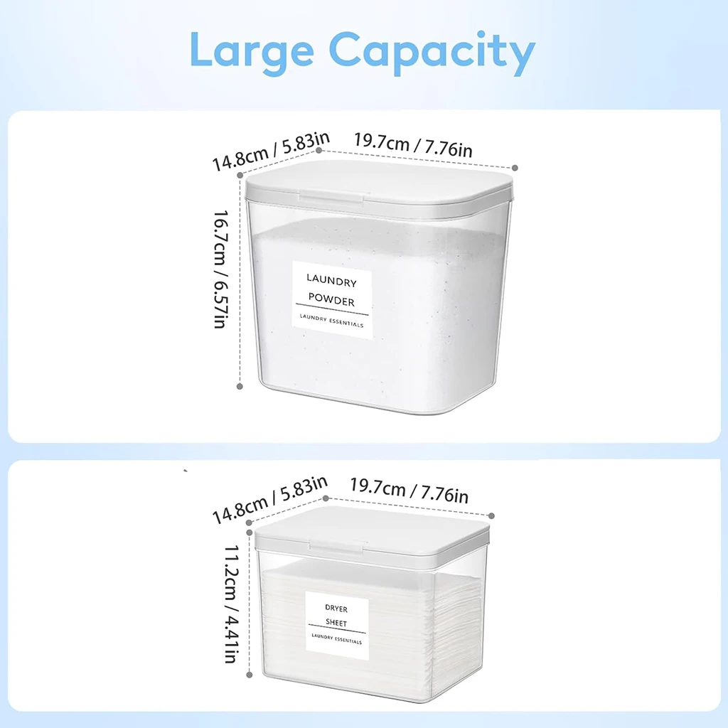 2/3pc Laundry Pods Container with Pop-up Lid, Laundry Room Organization Dryer Sheet Holder for Washing Powder Scent Booster Bead view 6