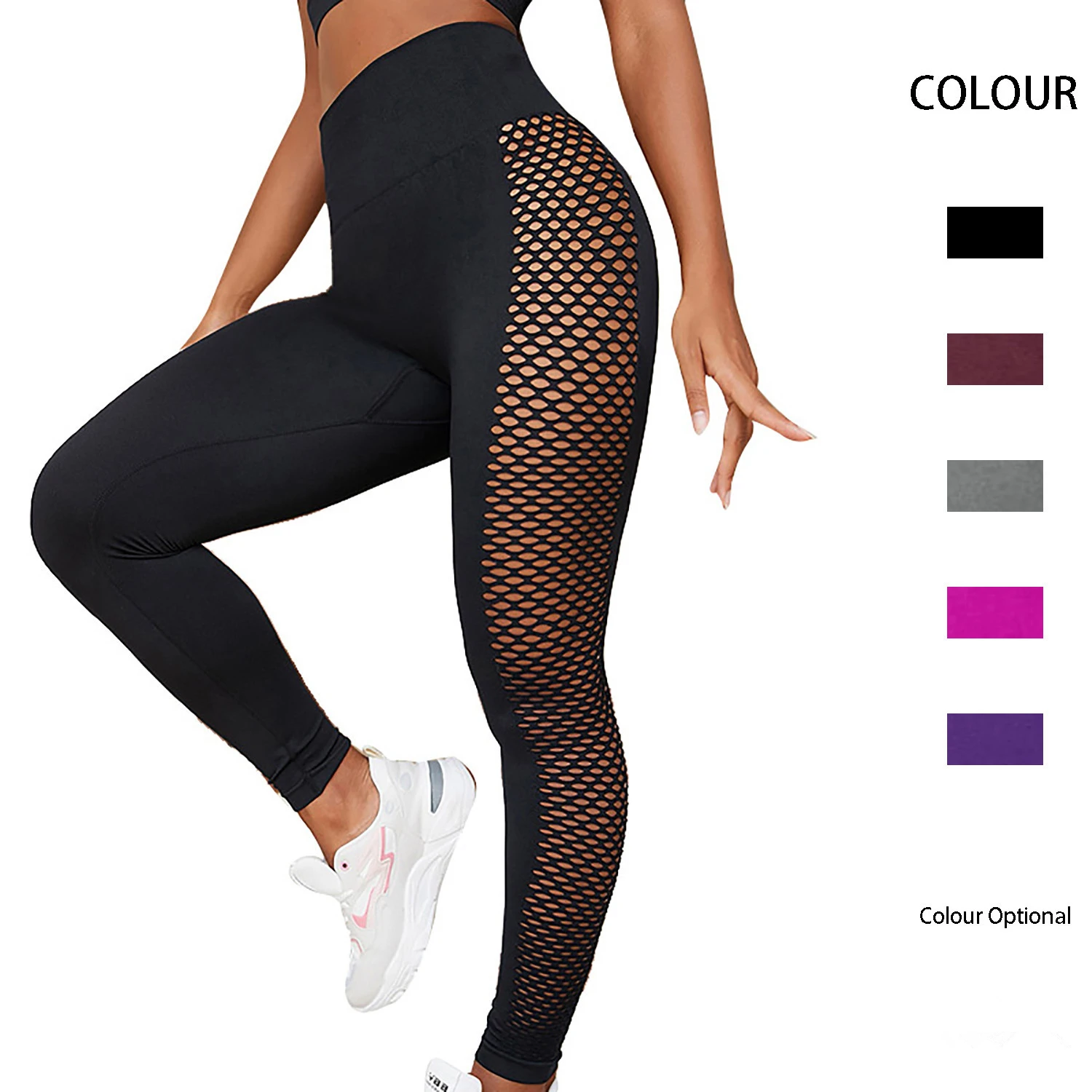 

High Waisted Tight Yoga Pants Hollowed Out Tummy Control Stretchy Sports Running Fitness Leggings for Women