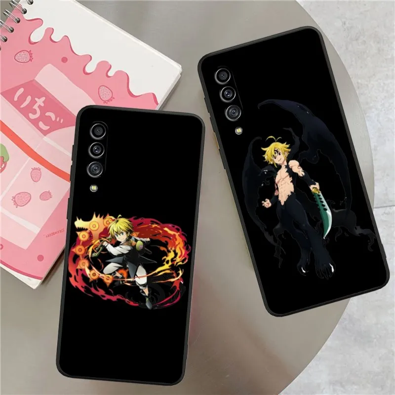 Meliodas Anime Phone Case For Samsung Galaxy S23 S22 S21 S10 S9 S8 Plus Ultra Soft Black Cover