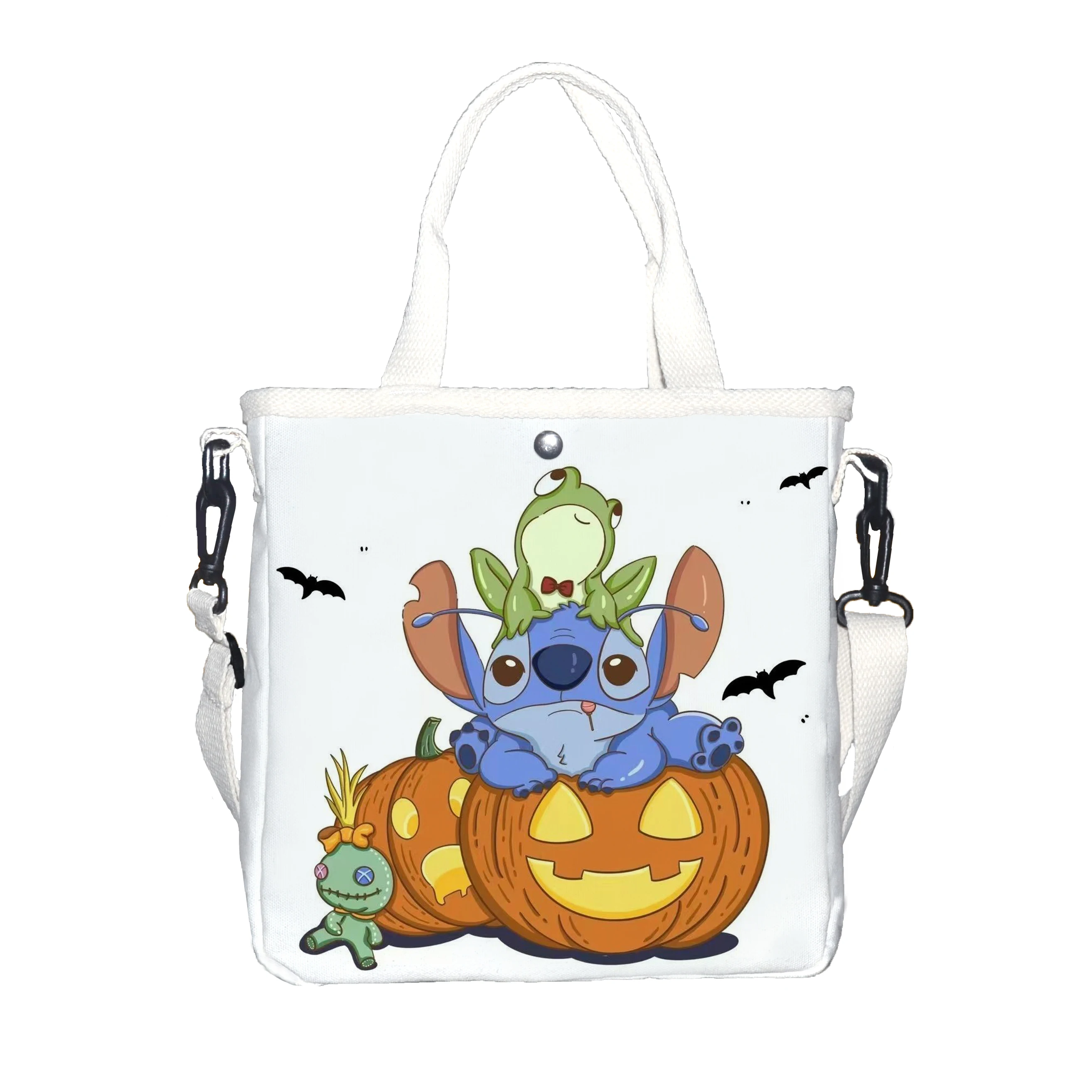 

1pc pumpkin Stitch printed shoulder bag, Halloween candy bag, suitable for casual commuting daily use