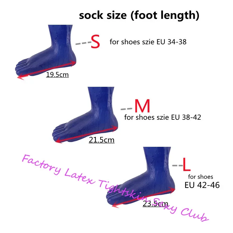 Latex Rubber Socks Stocking Sexy Fetish Middle and Short Length Seamless 3D 5 Toe Socks Long Knee Socks for Men Women