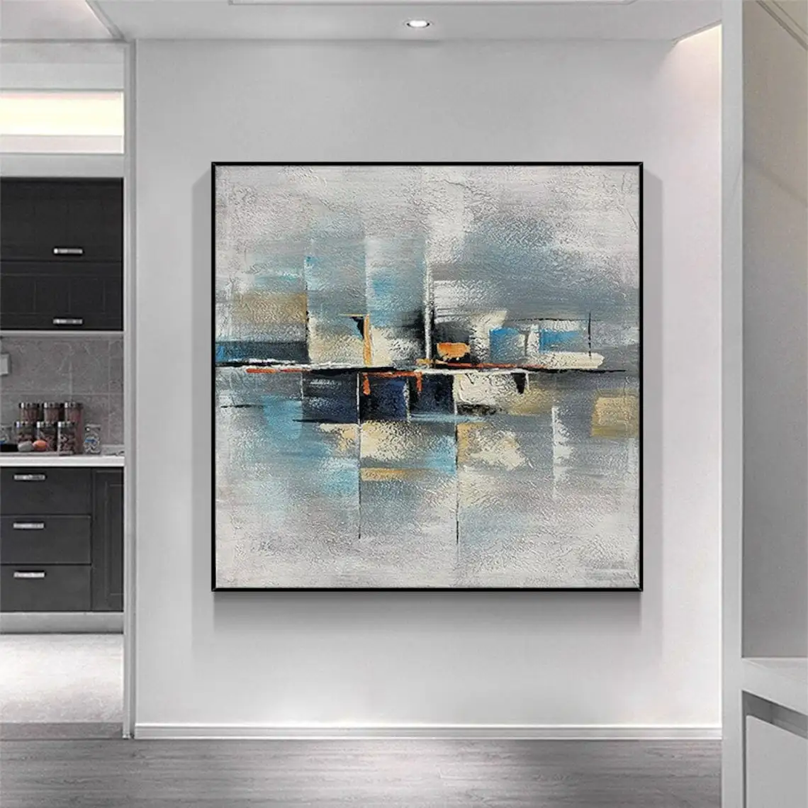 

Abstract Painting On Canvas Hand-painted Oil Painting Urban Colorful Wall Art Decoration Painting For Living Room Home Decor