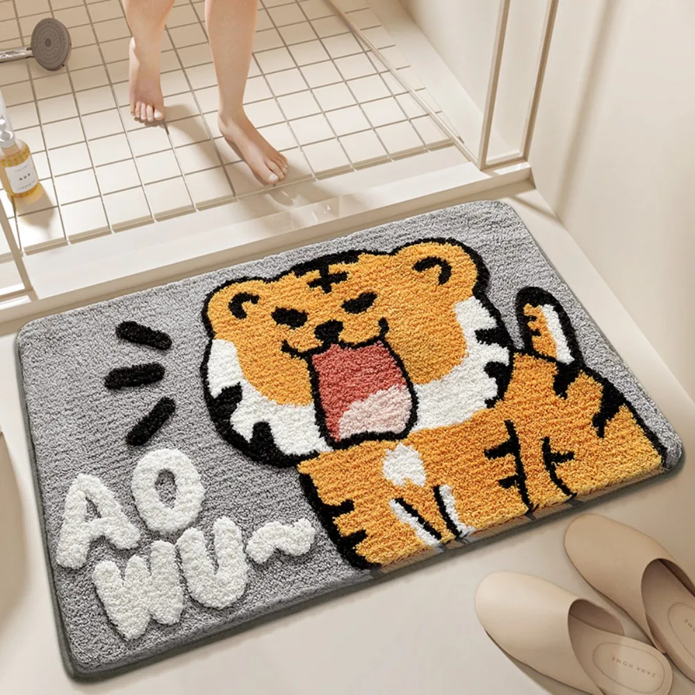 VIKAMA Ins Style dessin animé tigre salle de bain tapis de sol absorbant antidérapant chambre entrée adapté Adorable décoration de la maison