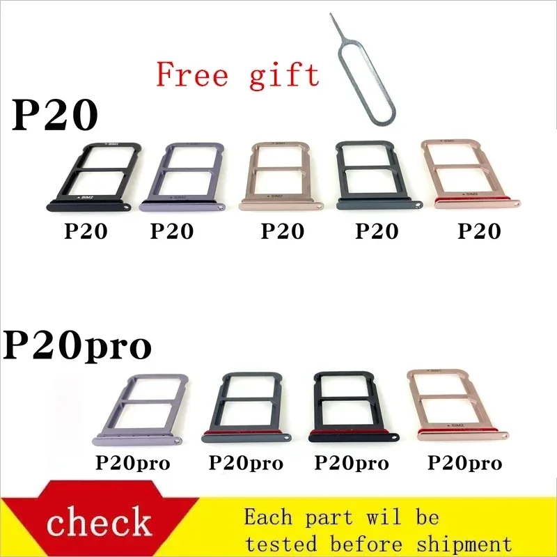 For Huawei P20 P20Pro P20lite SIM Card Tray Sim Card Holder Slot adapter and Micro SD Card Tray Holder With Free Eject Pin Key