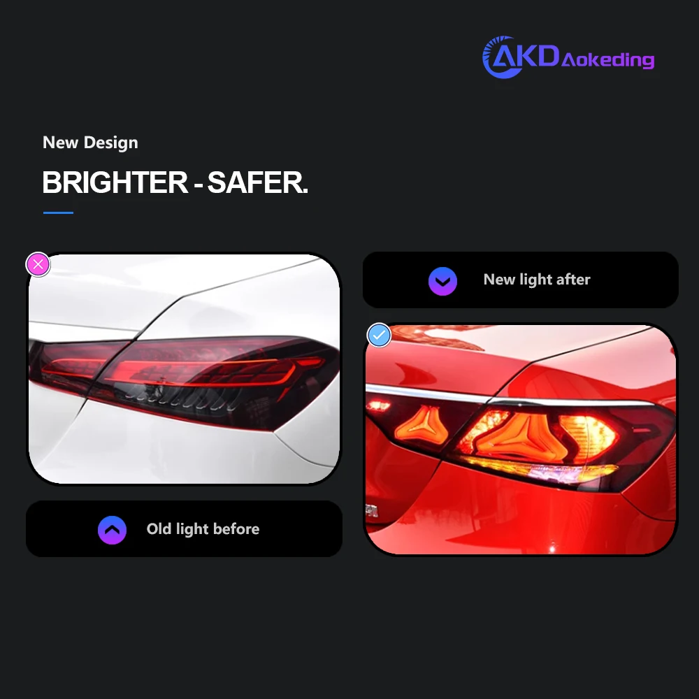 AKD Tail Lamp for Benz E Class W213 LED Tail Light 2020-2023 E260 E300 Rear Fog Brake Turn Signal Automotive Accessories