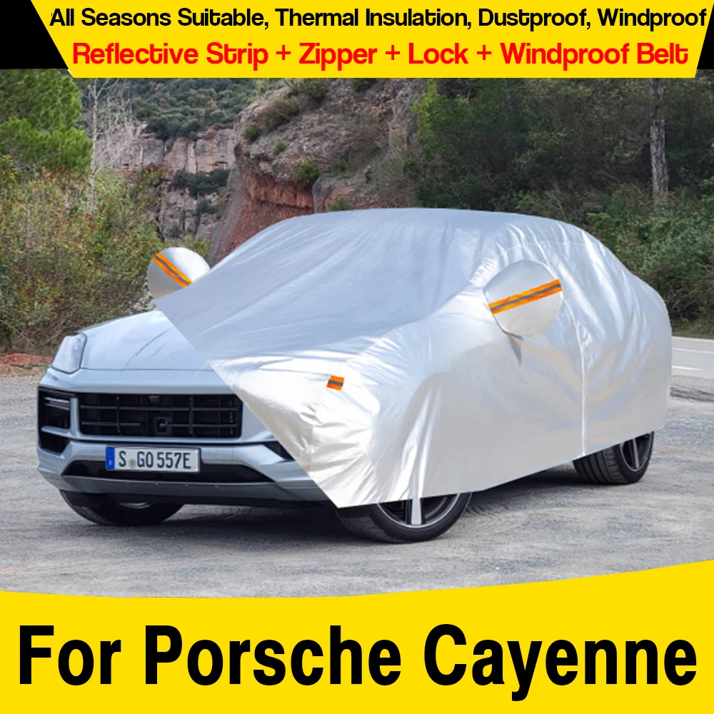 Car Cover For Porsche Cayenne 2003-2025 SUV Sunproof Rain Snow Wind Scratch Prevent Cover All Season Suitable