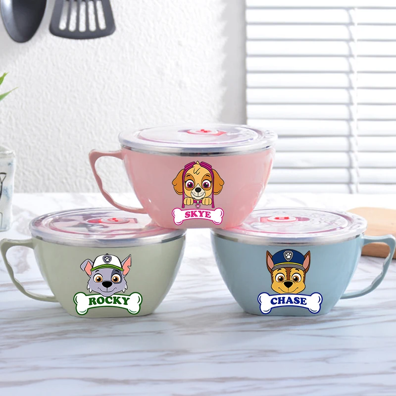 

PAW Patrols Stainless Steel Insulated Lunch Box Food Container Bowl with Handle Soup Bowl Instant Noodle Mixing Bowl Tableware