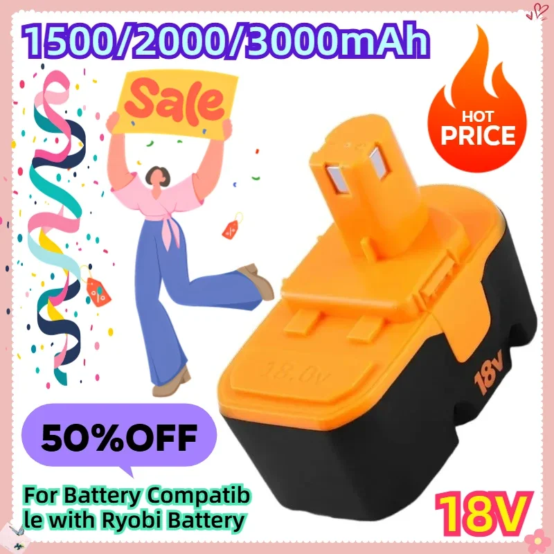 For Battery Compatible with Ryobi 18V Battery