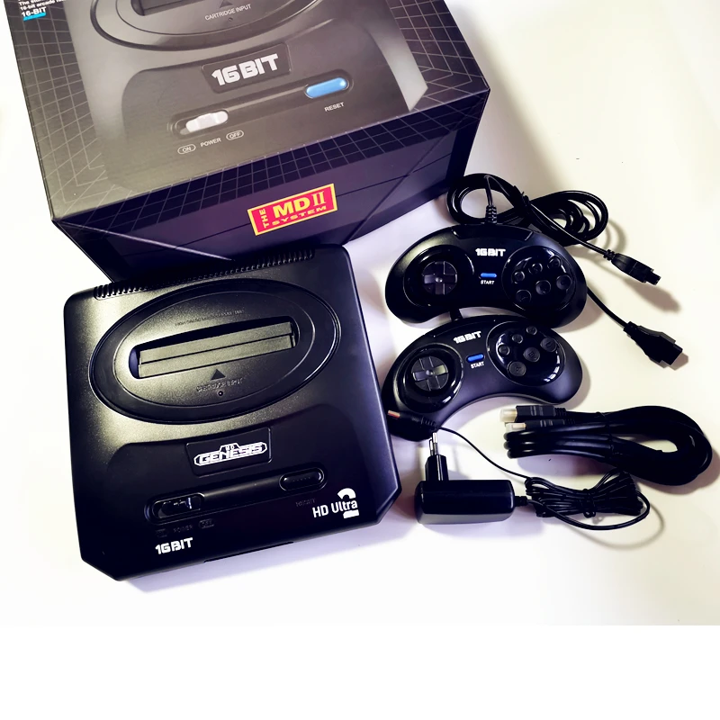 وحدة تحكم ألعاب 16 بت HD Ultra2 لمحرك Genesis/Mega Drive، خرطوشة ألعاب NTSC/PAL، مع وحدة تحكم سلكية (ليست محاكي)