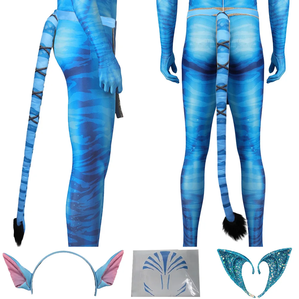 

Fantasia Jake Sully Tail Neytiri Ears Wearable Tail Movie Avatar Cosplay The Way of Water Costume Accessories Halloween Props