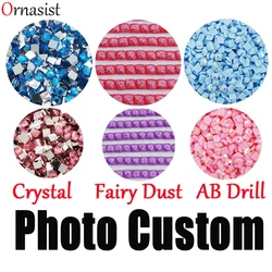 Photo Customed Painting Fairy Dust Drill Diy Crystal Diamond Painting Cross Stitch Diamond Embroidery Mosaic Rhinestones Decor