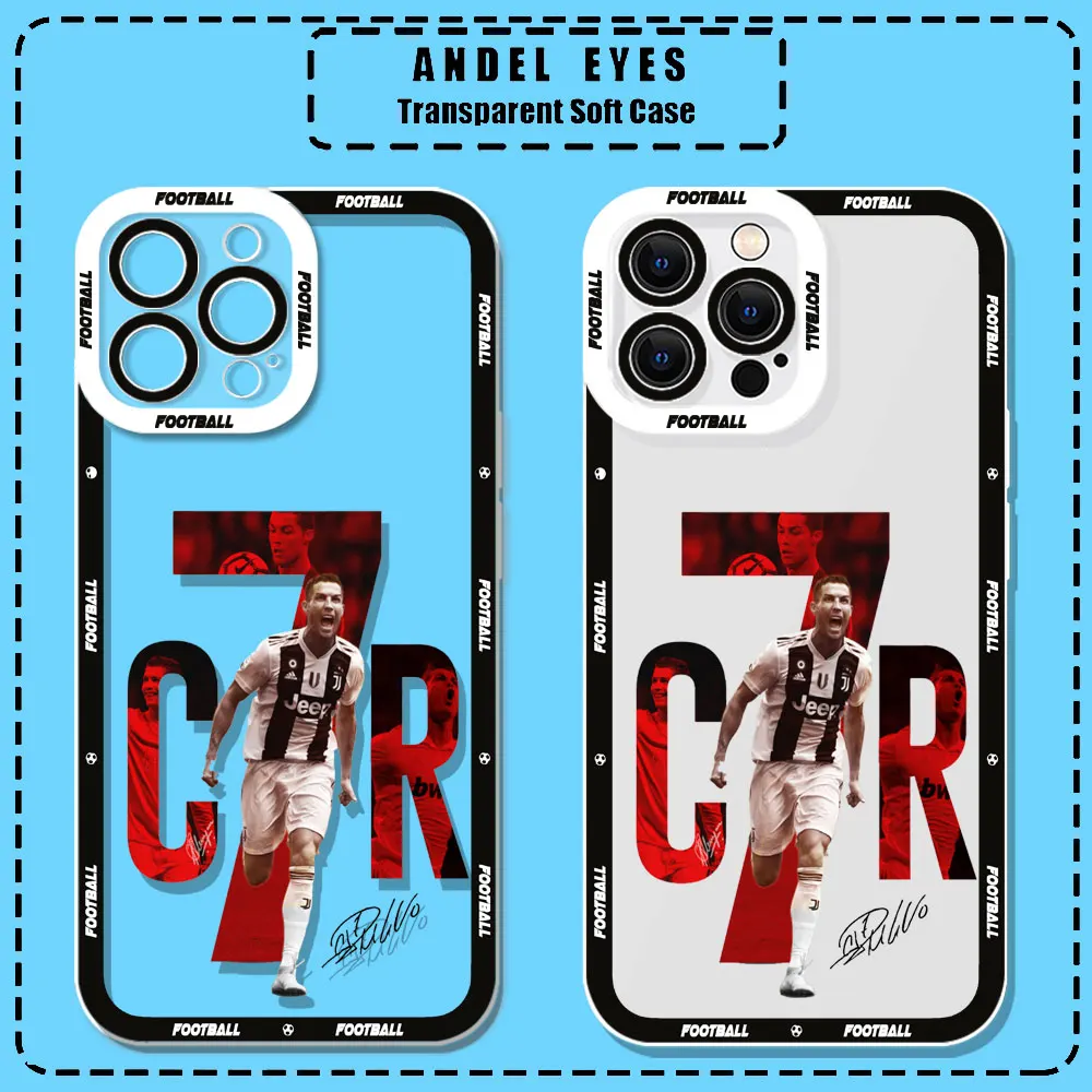 Mr Football C-cR7-R-Ronaldos Case For Samsung Galaxy S25Ultra S24 S23 S21 S20 Fe S10 Plus S25 S24 Ultra Cqoues Transparent Cover