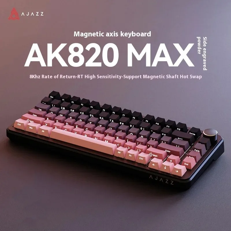 아자즈 AK820 맥스 기계식 키보드 유선 75% 화이트 라이트 가스켓 풀 키 핫스왑 e스포츠 게이밍 키보드 PC 노트북용 커스텀