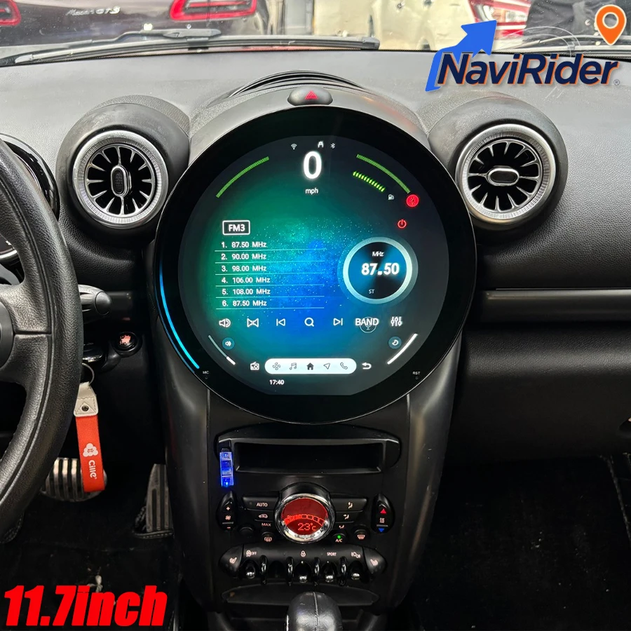 11.7inch Android Auto For BMW MINI One Cooper R55 R56 R60 Peaceman Clubman 2011-2016 Stereo Audio 4G WiFi Carplay GPS Navigation