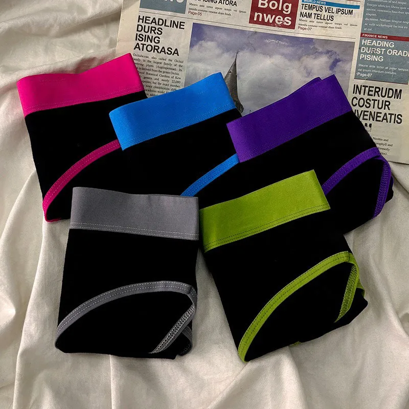 5-Piece Young Girls Cotton Underwear Soft Solid Panties For Mature Girl Fashion Teenage Girls Briefs Adolescent Female Underwear
