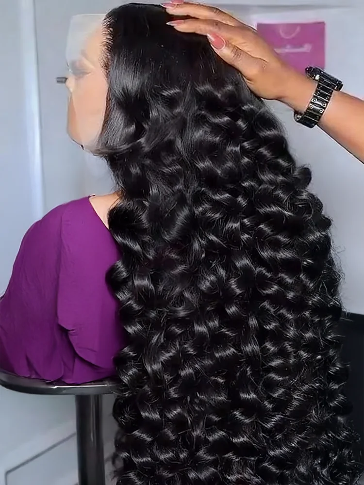

30 40Inch 13x6 Loose Wave Curly HD Lace Frontal Human Hair Wigs 250% Brazilian Water Deep Wave Wigs 360 Full Lace Front Wigs