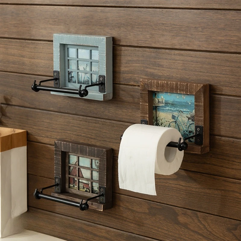 

European Retro Style Cast Iron Tissue Holder Roll Paper Holder Creative Personalized Wall Mounted Storage Rack Home Decoration