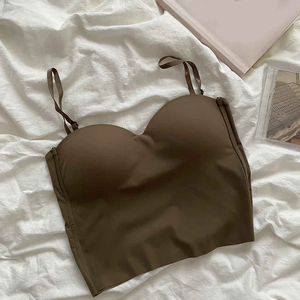 Beach Vacation Backless Camisole Solid Color Vest 4 Spandex Material 96 Nylon Material Leisure Style One Size Fits All