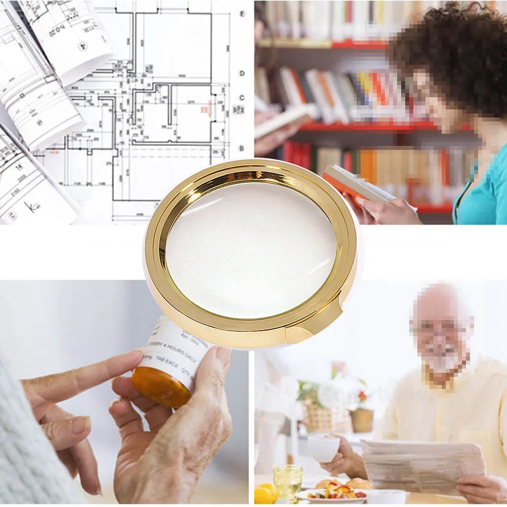 60-90mm Copper plating Handheld Magnifier removable Microscope Reading newspapers Magnifying Glass Lens for Jewelry stamp
