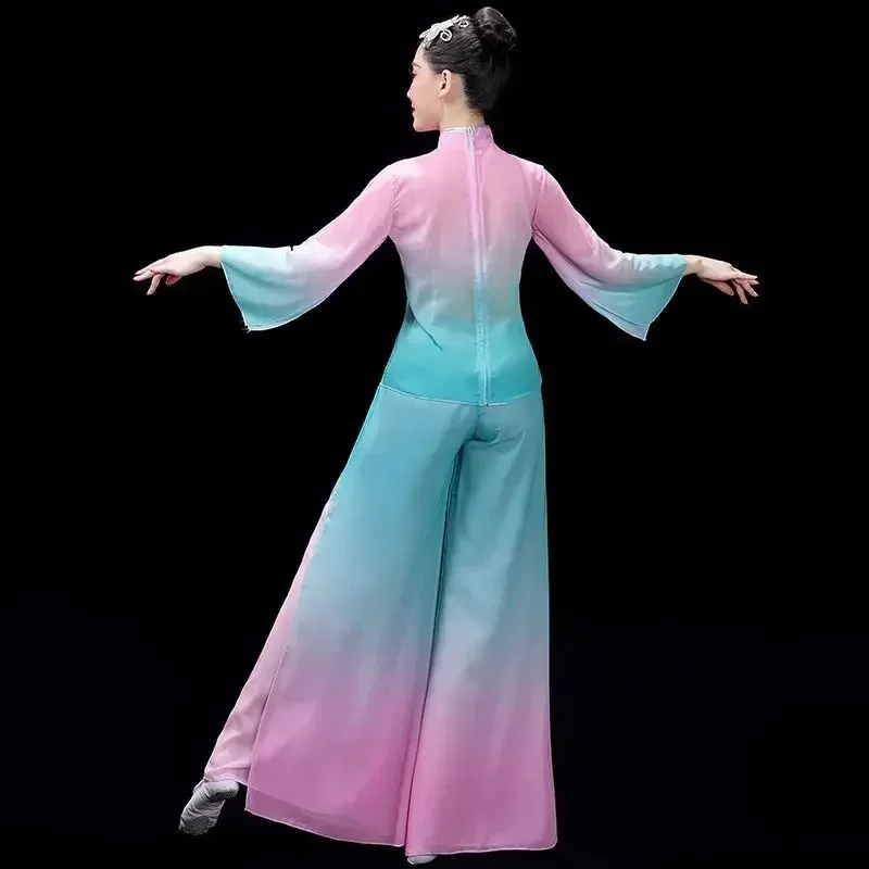 Klasyczny chiński styl tańca Yangko Profesjonalne występy Praktyka Ubrania Starożytny fan Yangko Odzież sceniczna Square Dance