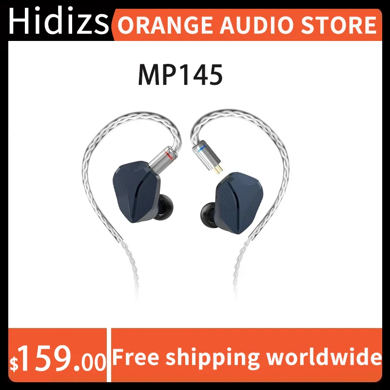 Hidizs MP145 14.5mm Ultra-Large Planar Magnetic Driver HIFI Earphone IEMS Wired Earbuds with Detachable IEM Cable for Musician