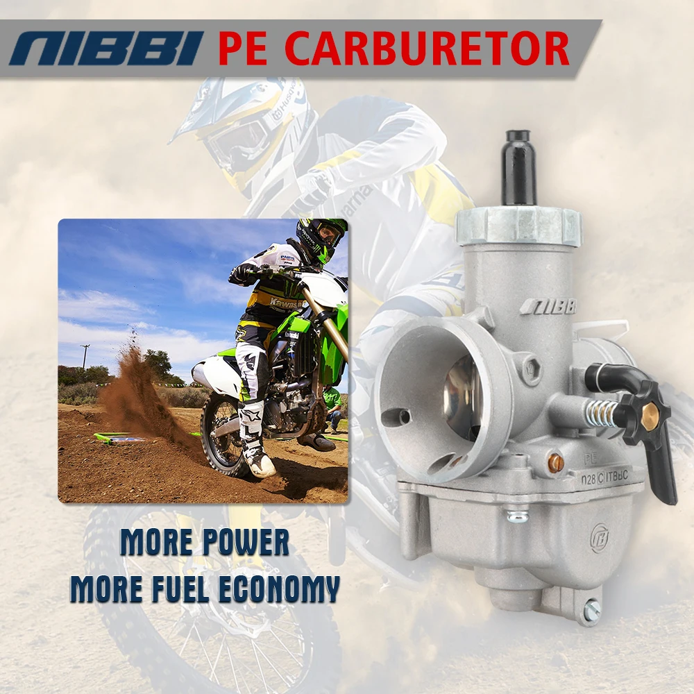 NIBBI Motorrad Vergaser PE24mm 26mm 28mm 30mm Carb Jets Schaum Luftfilter Set Für 100cc-250cc Yamaha ATV Pitbike Motocross – Detail 2