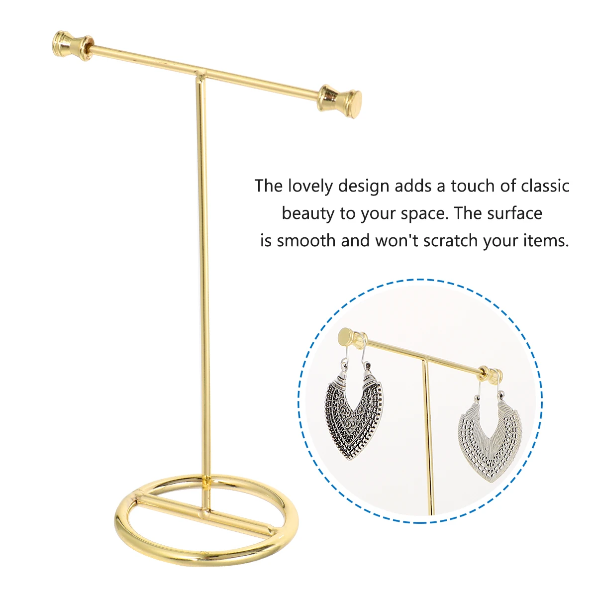 

Earring Display Stand Jewelry Holder Earrings Coat Hanger Shelf Alloy Rack Iron Made Simple Organizer Miss