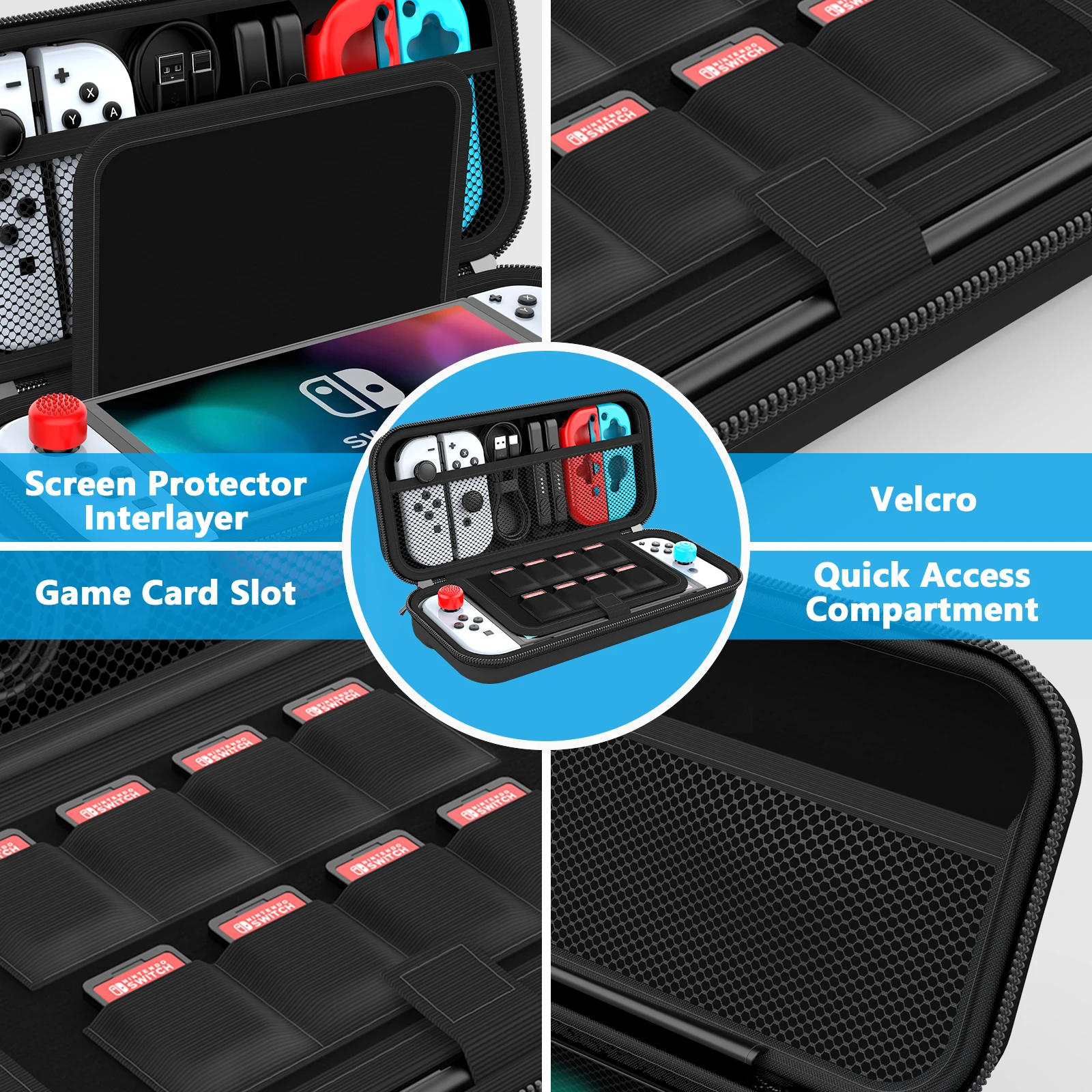 Case for Nintendo Switch & OLED Model Protective Hard Portable Travel Carry Case Shell Pouch for Nintendo Switch Console