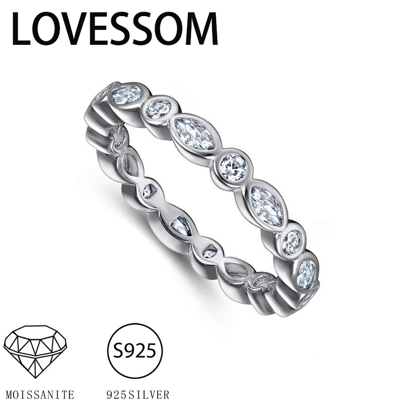 

Классическое повседневное консервативное серебро 925 пробы с цирконом, простое универсальное кольцо с круглым рядом, обручальное кольцо для пары